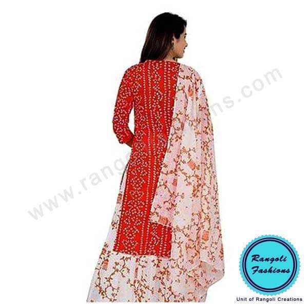 Bandhani Skirt Kurti Orange View 1