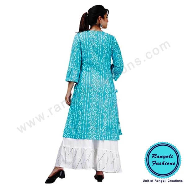 Bandhani Sky Blue Kurta View 1