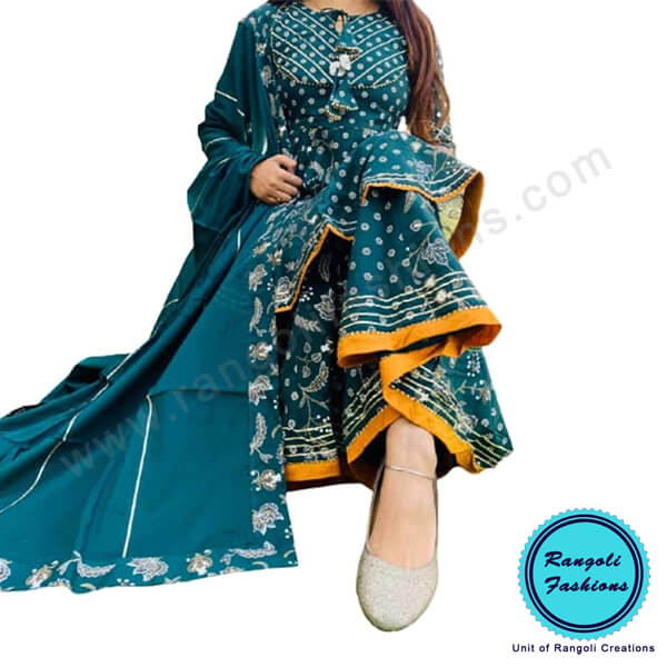 Cotton Peplum Kurti Sharara Dupatta Set 2