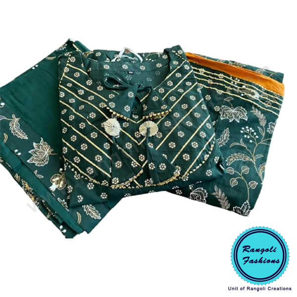 Cotton Peplum Kurti Sharara Dupatta Set 5