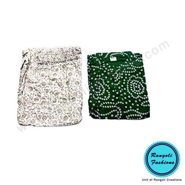 Printed Kurti and Pant Set Green View1