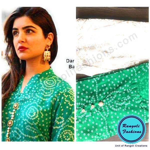 Printed Kurti and Pant Set Green View3