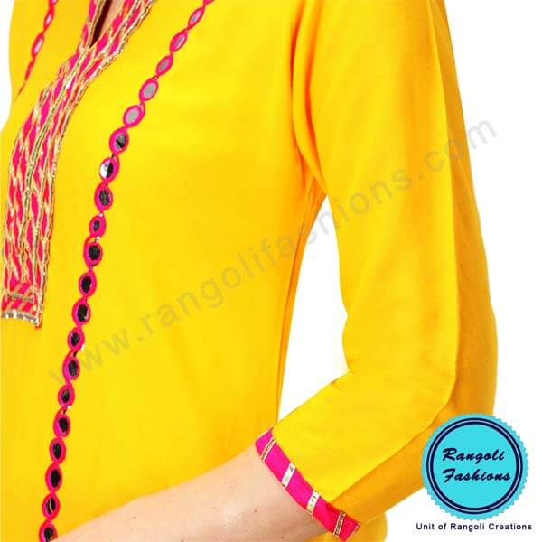 Rayon Kurti Pant Dupatta Set View 4