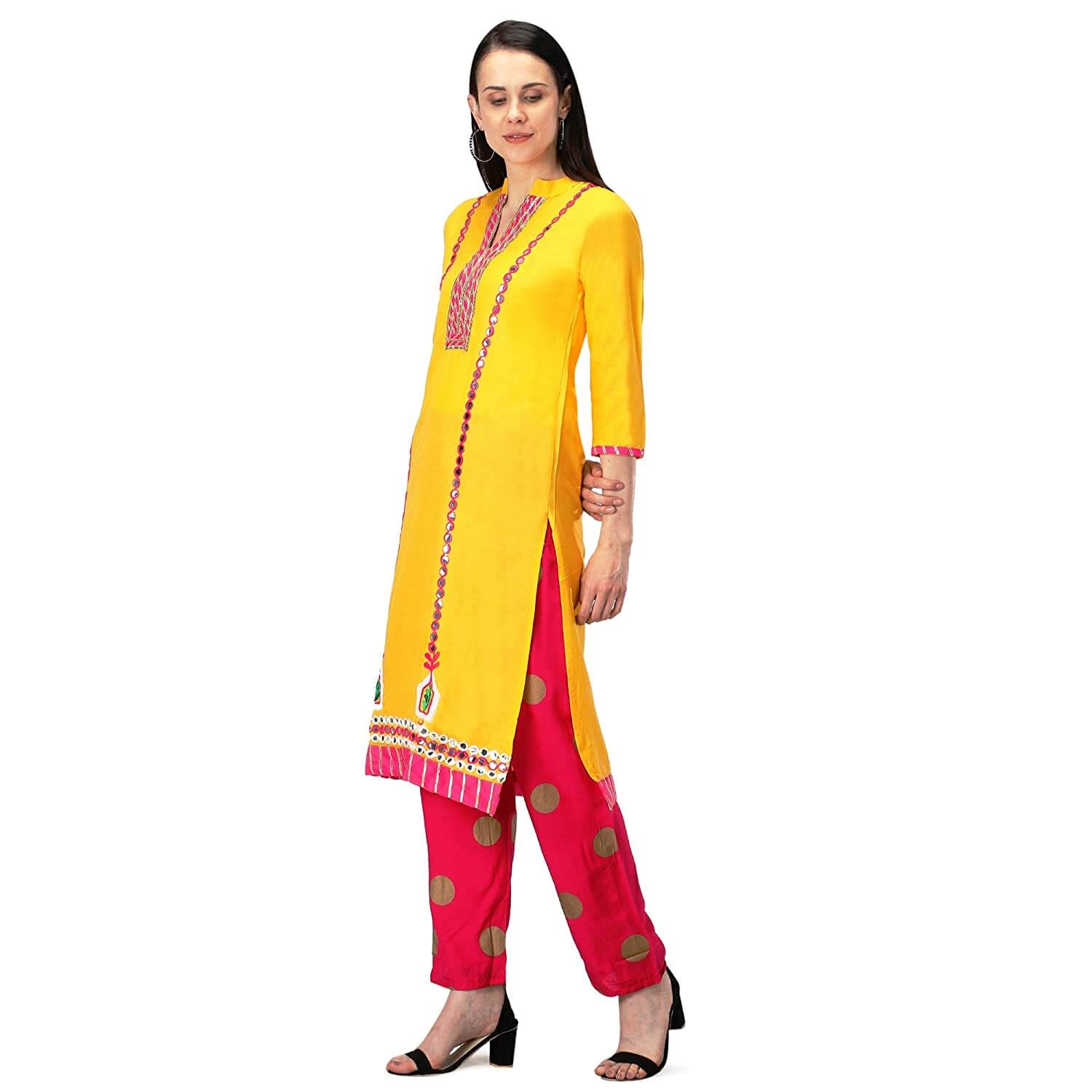 Rayon Kurti Pant Dupatta Set View 5