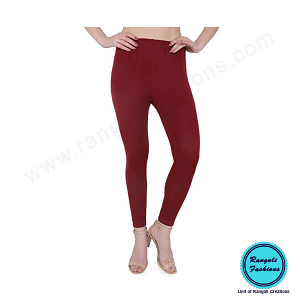Lucra Spandex Cotton Legging Maroon View 4